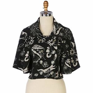 Leifsdottir 100% wool sweater capelet jacket